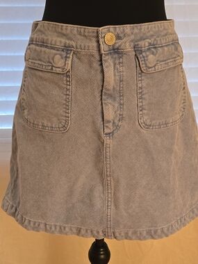 American Eagle Outfitters Light Blue Striped Denim Skirt
